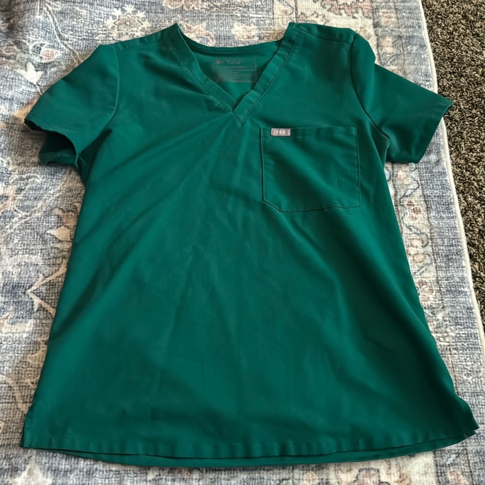 Figs hunter green top